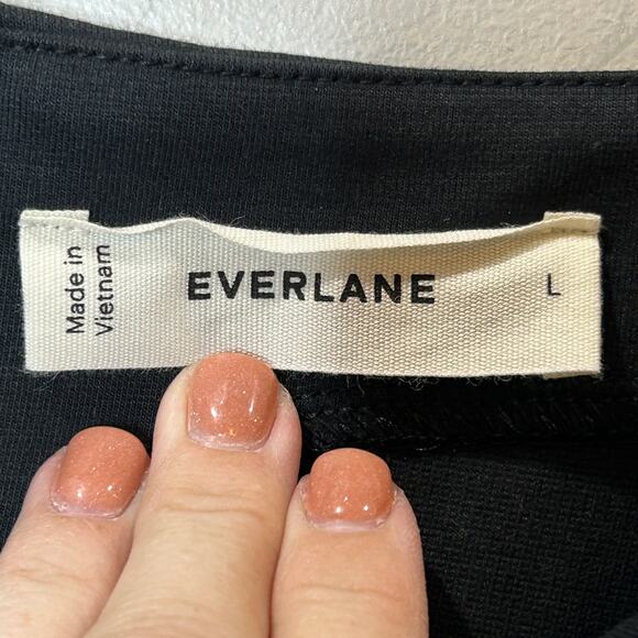 Everlane The Dream Everywhere Dress Ponte Knit Black Women's Large NWOT A-Line - Picture 5 of 11